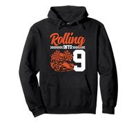 Nono compleanno di Go Kart Racing Rolling Into 9 Funny Boys Kids Felpa con Cappuccio