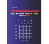 Nonograms 100 Easy Puzzles Large Print | Logic Grid Math Puzzles for Adults | Japanese Picross, Hanjie, Griddlers: Boredom Busters for Seniors with Number Clues & Solutions | Keep Your Mind Sharp