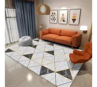 Nonslip Area Rug 200 x 200 CMSoft Grigio & Black Rettangolare Carpet for Bedroom Living Room Kids' Playroom Stylish Home Decor for Girls & Children