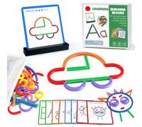 NONSOMPLE - Giocattoli STEM per l'apprendimento creativo, bastoncini e anelli, mattoncini da costruzione, 160 pezzi, mattoncini modelli, puzzle di risorse educative, giocattoli Montessori per bambini