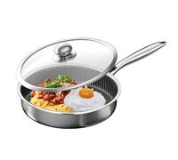 Nonstick Frying Pan, Skillet Cookware Set, Stainless Steel Pot with Lid, Heat Resistant Handle, Ideal for Induction Stove, Kitchen, Apartment, BBQ, Camping, Restaurant Use