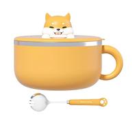 Noodle Bowl - 19x13cm Safety Ceramic Bowls, 1200ml With Phone Holder And Spoon | Noodle Bowl Set With Lid | Pho Bowls For Kitchen College Dorm Apartment Dining Room Students