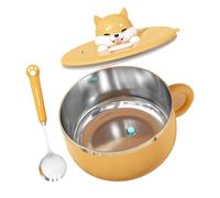 Noodle Bowl - Argento, Insulation Stainless Steel Heat Insulation, Instant Noodle Maker Bowl with Spoon Included, Double Wall Insulation, 40 Ounce Capacity, Splash-Proof Lid | College Dorm, Kitchen