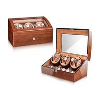 NOOGRRFA Caricatore Automatico per Orologi,Cassa Girevole per Orologi,6 Rotori per Orologi,7 Scomparti Extra,Vernice per Pianoforte,5 modalità di Carica,Coperchio Ribaltabile A 120°,Silenzioso 15Db B
