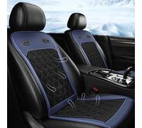 NOOGRRFA Cuscino di Raffreddamento per Auto,Refrigerazione A 5s,24 Prese d'Aria,2 Ventilatori,Tessuto Traspirante A Nido d'Ape,12V/24V,Regolazione Continua della velocità,per Auto E SUV,Blue