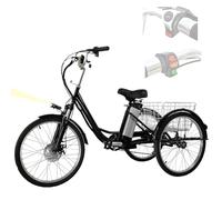 NOOGRRFA Piccolo Scooter per Anziani,Pneumatici da 24in,3 modalità di Guida,Cambio A 3 velocità,Telaio in Acciaio Ad Alto Tenore di Carbonio,Portata 150Kg,Salita 30°,con Cestino Portaoggetti,Black