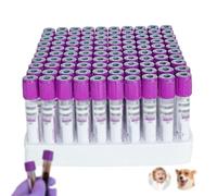 NOOGRRFA Provetta per La Raccolta del Sangue Sottovuoto da Laboratorio,10Ml EDTAK2,Materiale Plastico Pet,Pressione Negativa Monouso,Provette da Laboratorio con Tappo Viola,Ospedali Veterinari,100pcs