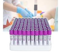 NOOGRRFA Provette per Prelievo del Sangue, Provetta per Prelievo del Sangue Sottovuoto da 2Ml, Chiusura Ermetica, Codifica Personalizzata, Pressione Negativa, Materiale Pet, 100 Pezzi,Purple