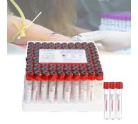 NOOGRRFA Provette per Prelievo del Sangue Vacutainer,Provetta Ordinaria Red Hat,3ml/5ml/10ml,100 Pezzi,Materiale Pet,Senza Additivi,Prelievo del Sangue A Pressione Negativa,per Laboratori,10ML