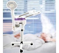 NOOGRRFA Vaporizzatore per Il Viso 3 in 1,Perline A LED,Lente d'Ingrandimento 8X,Funzione di Nebulizzazione Calda E Fredda,Controllo Manuale dei Pulsanti,per Una Pulizia Profonda della Pelle,Purple