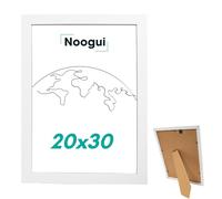 NOOGUI - Cornice 20x30 - Legno Bianco - Parte Frontale Antiriflesso - Per Foto, Diplomi, Poster o Puzzle - Posizionamento Verticale o Orizzontale - Spessore 2 cm - Facile da Pulire