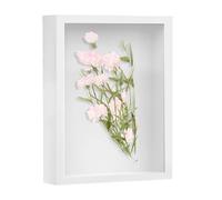 NOOGUI - Cornice Profonda - Legno Bianco -2 1x30 cm - Cornice 3D per Fiori Secchi, Foglie o Ricordi - Quadro Fotografico Profondo con Fondo per Oggetti - Decorazione Verticale e Orizzontale