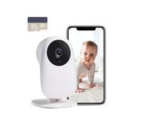 nooie Baby monitor intelligente con rilevamento piangere, video baby cam e audio 1080p visione notturna rilevamento movimento e suono telecamera WiFi per il monitoraggio della tata, funziona con Alexa