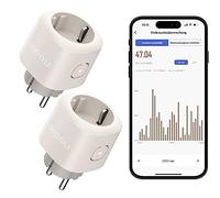 Nooie Wlan Steckdose mit Strommessung,Alexa Steckdose 2er Pack,Smart Home Smart Steckdose Kompatibel mit Alexa & Google Home,Alexa Zubehör,Smart Life und Tuya App-Steuerung,Zeitschaltuhr,Nur 2.4GHz