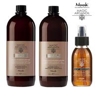 NOOK MAGIC ARGAN OIL DISCIPLINE SHAMPOO MASCHERA + ABSOLUTE OIL KIT LISCIANTE