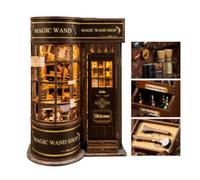 NookTales Magic Wand Shop - Mini kit per angolo libri, 208 pezzi, casa in miniatura a tema mago fai da te, con luci LED, kit creativo per adulti e collezione artigianale per esporre librerie