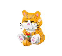 NOOLY Blocco di Costruzione della Animale Domestico per La Decorazione di Casa e Ufficio WKLJM-05 (Gatto Arancione, 834 Pezzi)