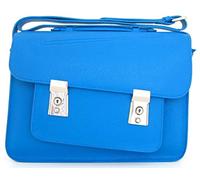 Noomi Ester Bag, Borsa Professionale in Vera Pelle Borsa Messenger, 39 cm, Azzurro