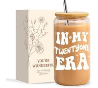 NOOMII Divertente regalo per il 21° compleanno per ragazze, idee regalo uniche per lei, regalo per il 21° compleanno delle ragazze, bicchiere da 473,6 ml, regalo speciale per donne
