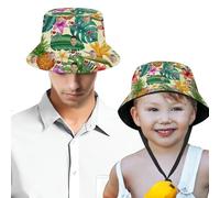 NOONATIVE Cappello da Pescatore Hawaiana Personalizzato per Padre e Figlio,Cappello da Pesca Personalizzato con Foto del Viso,Bucket Hat alla Ripiegabile per Escursionismo Campeggio Viaggi