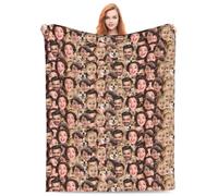 NOONATIVE Flanella Coperta Con Foto del viso Personalizzate,coperta personalizzata con facce divertenti per letto divano,Regalo di compleanno per uomo e donna