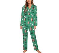 NOONATIVE Set Pigiama Donna Personalizzato con Foto del Viso,Set di Pigiami a Maniche Lunghe Personalizzato,Regali per la Festa della Mamma per la Mamma