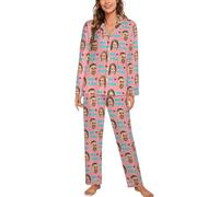 NOONATIVE Set Pigiama Donna Personalizzato con Foto del Viso,Set di Pigiami a Maniche Lunghe Personalizzato,Regali per la Festa della Mamma per la Mamma