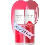 NOONI Lip Oil Duo Set - Applecherry & Appleplum, 2 × 3,55 ml | Lunga durata e idratante per labbra secche | Finish glossy, vegan | Cofanetto Regalo K-Beauty