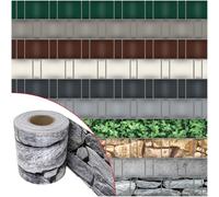 NOOR Strisce frangivista in granito, 19 cm x 35 m (630 g/m²), moderne frangivista per tappetino a doppia asta, vengono fornite con 28 guide di serraggio premium e offre circa 7 m² copertura