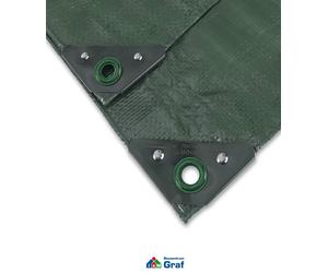 NOOR Telo Copritutto 140g/m² Tessuto Con Occhielli PP/PE, Verde, 3 x 4 m