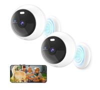 Noorio Telecamera wifi esterno senza fili, telecamera interno casa sicurezza magnetica, telecamera sorveglianza alimentata a batteria con rilevamento movimento AI, conversazione bidirezionale