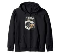Noosa Australia Surf Wave Koala Nature Silhouette Felpa con Cappuccio