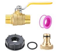 Noosverl 3/4" Valvola a Sfera in Ottone, Maniglia a Leva, Filo Esterno, DN20, Copertura IBC, Attacco a Innesto, Applicabile al Sistema Gardena