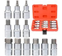 Noosverl Set di punte per cacciavite, 12 pezzi, chiave a brugola, adattatore interno esagonale 5-22 mm,bussole in acciaio legato bussole esagonali