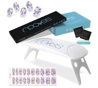 NOOVES - Confezione di 20 pellicole gel per unghie Calm Spring - Nail Art + lampada per asciugare le unghie UV/LED, unghie gel semi-curate premium, gel per unghie, adesivi per unghie, con 1 lima per
