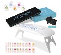 NOOVES - Confezione di 20 pellicole gel per unghie Smiley Flower - Nail Art + lampada per asciugare le unghie UV/LED, unghie gel semi-curate premium, gel per unghie, adesivi per unghie, con 1 lima per