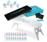 NOOVES - Confezione di 20 pellicole in gel per unghie Papillon Blue + lampada per asciugare le unghie UV/LED, unghie in gel semi-curate premium, gel per unghie, adesivi per unghie, con 1 lima per