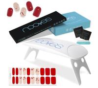 NOOVES - Confezione di pellicole gel Red Waves - Nail Art 20 pezzi + lampada di asciugatura UV/LED, semicurata premium, gel nail stickers, adesivi per unghie, con 1 lima