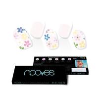 NOOVES - Pellicola in gel per unghie con motivo francese e fiori | 20 pezzi semi-curati premium | Include lime e bastoncino d'arancia - Vegano