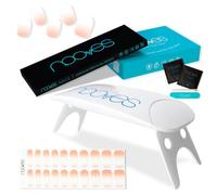 NOOVES - Set Strisce per Unghie in Gel Nude 20 Pezzi + Lampada UV/LED per Asciugatura, Unghie in Gel Semi-Curato Premium, Adesivi per Unghie Gel, Inclusa 1 Lima per Unghie