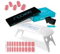 NOOVES - Set Strisce per Unghie in Gel Rosa 20 Pezzi + Lampada UV/LED per Asciugatura, Semi-Curato Premium, Adesivi, Inclusa 1 Lima