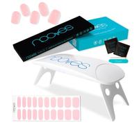 NOOVES - Set Strisce per Unghie in Gel Rosa 20 Pezzi + Lampada UV/LED per Asciugatura, Unghie in Gel Semi-Curato Premium, Adesivi per Unghie Gel, Inclusa 1 Lima per Unghie
