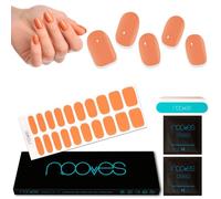 NOOVES Strisce per Unghie in Gel Semipolimerizzato | Orange Glow | Arancione | Strisce per unghie in gel semicurato| Adesivi per unghie semi-permanenti in gel| Gel Nail stickers| Unghie in