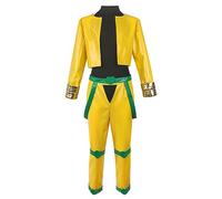 Noowye Anime Dio Brando Cosplay Costume Uomo Giacca Corta con Pantaloni Set Completo Halloween Cosplay Costume Carnevale Party Dress Up Tuta con Parrucca