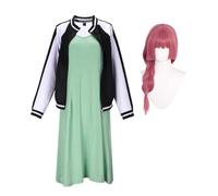 Noowye Anime Hiroi Kikuri, costume per cosplay, vestito verde, da donna, giacca corta, per Halloween, uniforme, per adulti, carnevale, feste, con parrucca