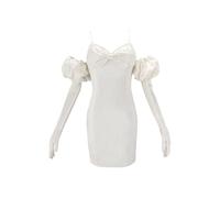 Noowye Anime Sua Cosplay Costume da donna slip abito bianco completo abito da sera costume da palcoscenico Halloween Party Carnevale Dress Up tuta con parrucca per donne