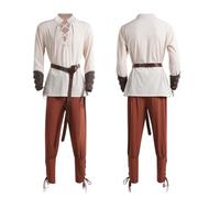 Noowye Costume medievale per cosplay, costume da pirata, divisa rinascimentale, set completo per adulti, per Natale, Halloween