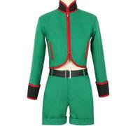 Noowye Gon · FREECSS Costume Cosplay Anime, set completo per Halloween, costume da uomo, cosplay verde, giacca a maniche lunghe, pantaloncini per fan delle feste performance