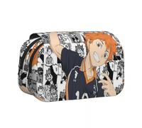 Noowye Hinata Shoyo Astuccio Anime Tobio Kageyama/Yu Nishinoya Astuccio rotondo Stile Aesthetic Pencil Case Giapponese Back to School, Tipo 1, 7.5*21*10CM, Cartella portadocumenti