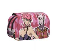 Noowye JJBA Star Platinum Astuccio Anime Jean Pierre Polnareff/IGGY Grande Doppia Cerniera Giapponese Astuccio Penne Estetico per studenti, Tipo 13, 21*7.5*10CM, Cartella portadocumenti